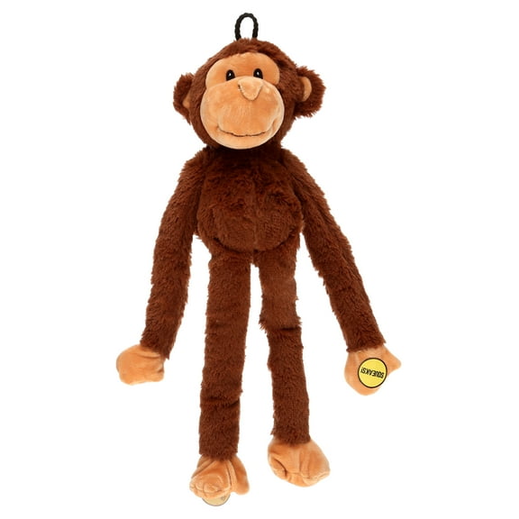 Multipet Swingin' Safari Plush Monkey Dog Toy with Squeakers, 19 inches