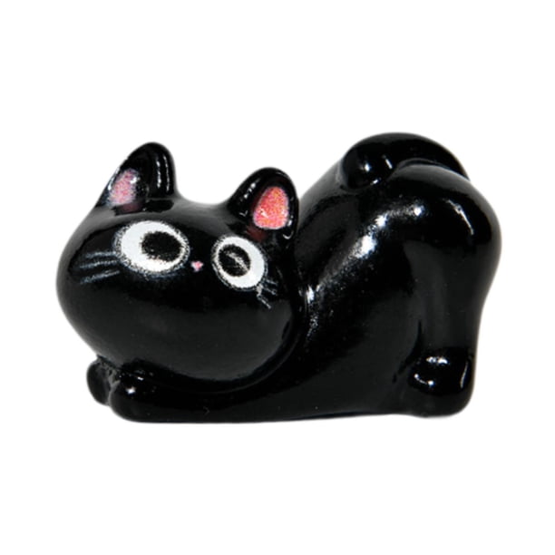 Figura de gato negro para mesa, decoración, estatua de resina, escultura animal para estante, sala de estar Estilo E