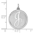 thumbnail image 3 of FB Jewels Sterling Silver Rhodium-plated Brocaded Initial J Charm, 3 of 4