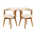thumbnail image 5 of EYYTHUNG Swivel Dining Chairs Set of 4,Upholstered Chenille Dining Chairs with Arms and Wood Legs,Mid Century Modern Kitchen Chairs, Beige and Dark Oak, 5 of 7