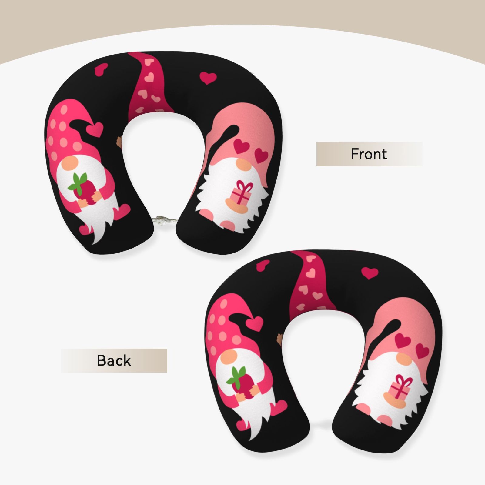 Xecao Love You Mom Print Memory Foam Cervical Neck Pillow Versatile U-Shaped Pillows for Home,Office,Camping,Travelling,Soft Washable Cover