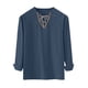 thumbnail image 5 of Blusas y camisas de manga larga con cuello en V para hombre, blusas casuales de moda con cordón y cuello en V de manga larga, blusas para hombre, 5 of 5