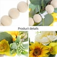 thumbnail image 3 of OUNONA Artificial Sunflower Wreath with Wood Beads and Leaves Farmhouse Door Hanging Decor for Indoor Outdoor, 3 of 8
