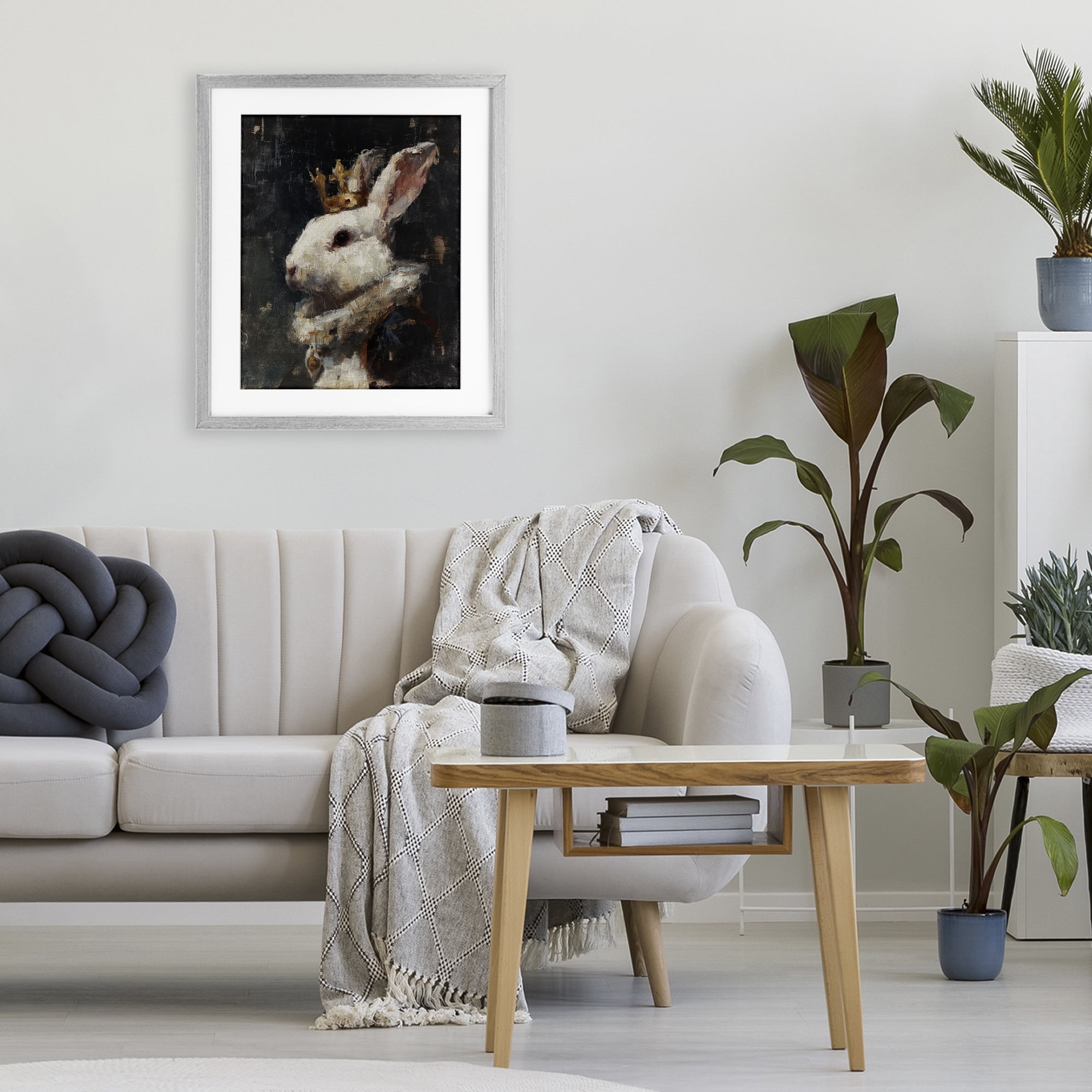 Stupell Industries Regal Monarch Rabbit Gray Framed Print Under Glass, design by Svetlana Aleynikova