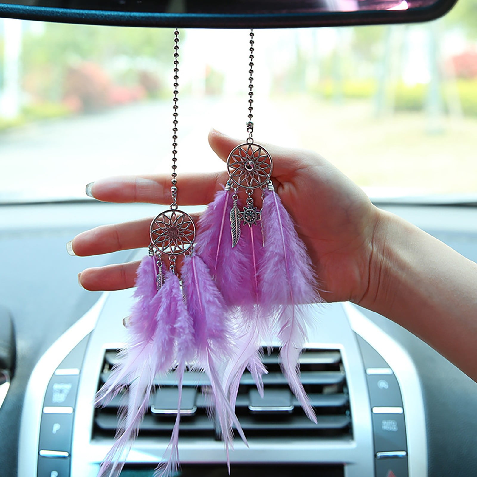 Pink Dream Catcher Feather Pendant Dreamcatcher Wall Hanging for Cars Home Decor 