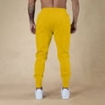 thumbnail image 6 of Havenx Mens Sweatpants Tapered Legs Drawstring Jogging Pants with Pockets Elastic Waist Open Bottom Sweatpant Gym Lounge Athletic Workout Fall Winter Streetwear,Yellow S, 6 of 8