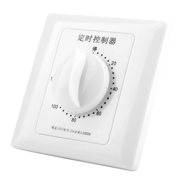 Intelligent Timer Switch, 220V Water Pump Timer Mechanical Countdown Indoor Intelligent Time Switch Control for Controlling Water Pump,Fan, Water Heater, Lamp(120mins)