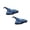 2PK Blue Stingray, variant on Tuffy Ocean Creature Jr Fish Red Durable Plush Squeaky Dog Toy
