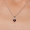 thumbnail image 3 of Gem Stone King 14K White Gold Red Rhodolite Garnet and Lab Grown Diamond Pendant Necklace for Women | 0.58 Cttw | Gemstone January Birthstone | Heart Shape 5MM | With 18 inch Chain, 3 of 6