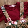 thumbnail image 6 of Dooleck Baby Girl Suspender Skirt Infant Outfit Ruffle Bodysuit Floral Overalls Set, 6 of 8