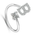 thumbnail image 1 of serony Initial Letter Ring for Women Girls Alloy Silver Alphabet Rings Adjustable Crystal Inlaid Initial Rings Gift Type12, 1 of 9