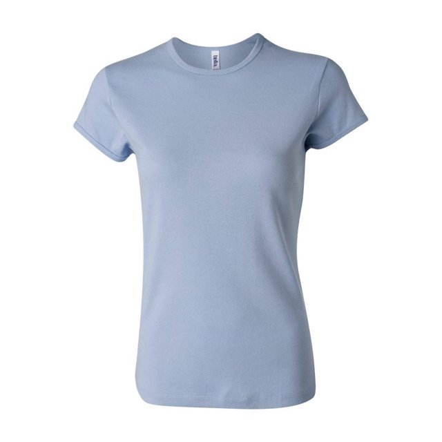 Bella+Canvas Ladies Baby-Rib Short-Sleeve Crewneck Cotton Tee, Baby Blue s