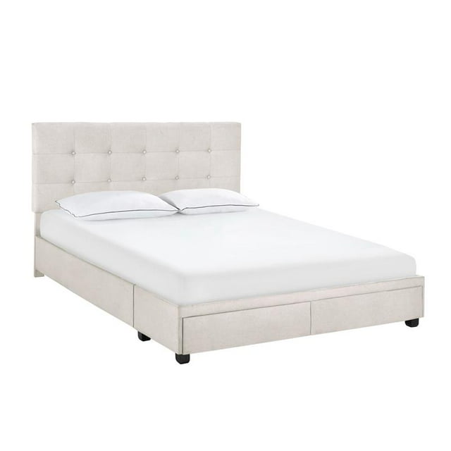 HomeFare Lit de Rangement Grand en Tissu Gris Brouillard
