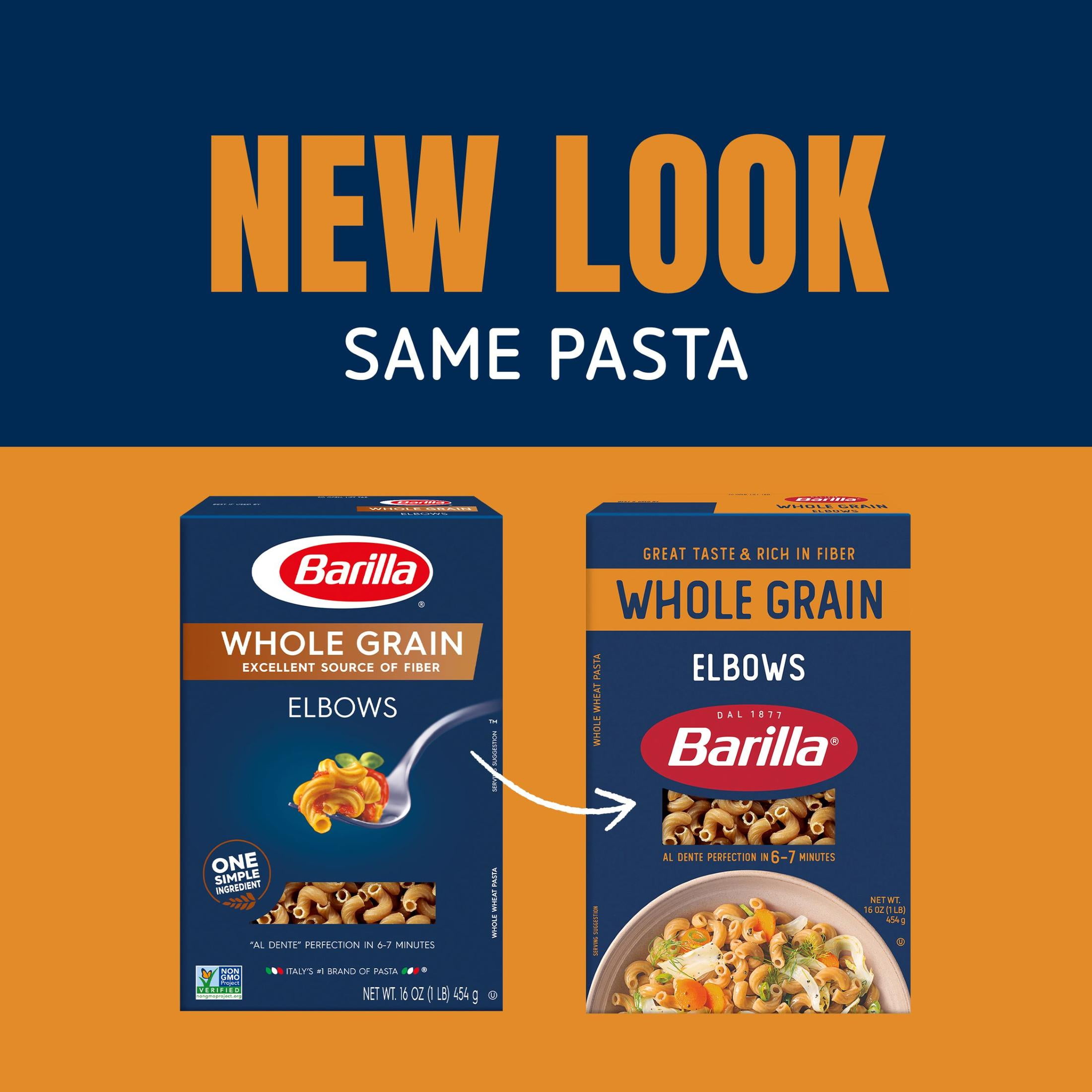 (3 pack) Barilla Whole Grain Elbows Pasta, 100% Whole Wheat, 16 oz Box