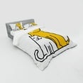 thumbnail image 3 of Ambesonne Cartoon Bedding Set 3 Pcs, Cats and Dogs Friends, Twin XL, Black White and Apricot, 3 of 3
