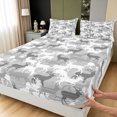 thumbnail image 3 of Manfei Minimalst Camouflage Elk Fitted Sheet Queen, Rustic Farmhouse Bedding, Sliver White, 3pcs, 1 Fitted Sheet and 2 Pillowcases, 3 of 6