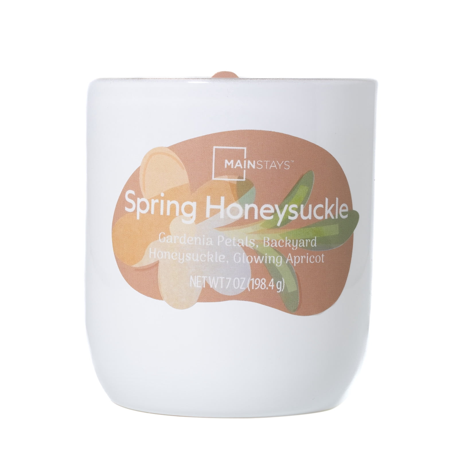 Mainstays Spring Honeysuckle 1-Wick Glossy Glass Candle, 7 oz