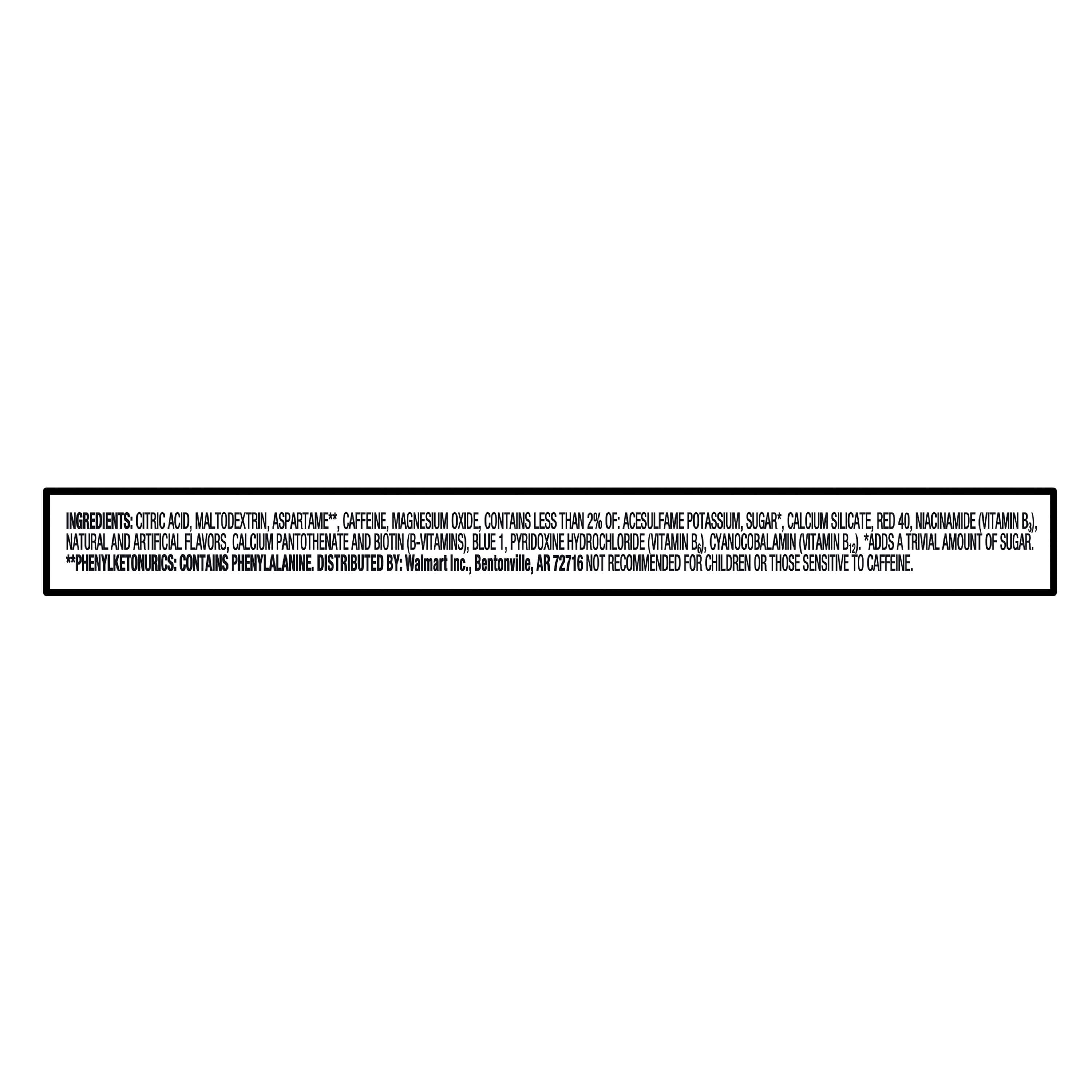 (12 pack) Great Value Sugar Free Blueberry Acai Energy Drink Mix, 0.08 oz, 10 Packets