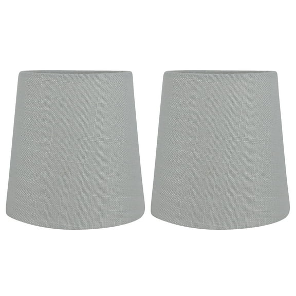 Meriville Set of 2 Gray Linen Clip On Chandelier Lamp Shades, 4-inch by 5-inch by 5-inch (Grey, Set of 5)