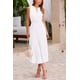 thumbnail image 4 of Vestido Midi de Verano PRETTYGARDEN para Mujer con Cuello en V y Detalle Swiss Dot Blanco Talla L, 4 of 8