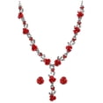 thumbnail image 4 of Here's an elegant and professional product description for your **Elegant Red Rose Pendant Necklace and Earrings Set**:\n\n \n\n**Elegant Red Rose, 4 of 5