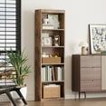 thumbnail image 3 of ALISENED 70 in Tall Bookcase, White Bookshelf Open Storage 5 Tier Shelves, 20.08 in Wide Bookshelves, 3 of 7