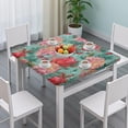 thumbnail image 3 of Pioneer Flower Floral Print Pattern Square Fitted Tablecloth with Elastic Edge,Square Table Cover,Washable Elastic Table Cover for Home Kitchen Party Decor 36"x36", 3 of 6