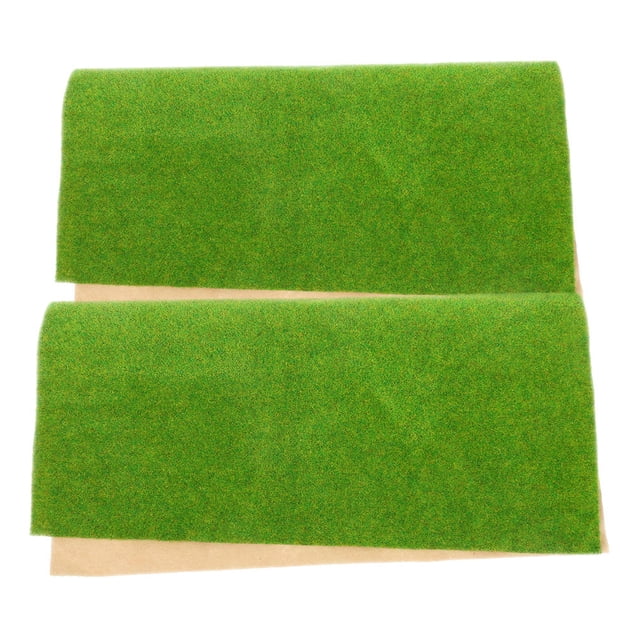 FOMIYES 2Pcs Sand Table Grass Mat Artificial Green Turf for Model Landscape and Home Decoration