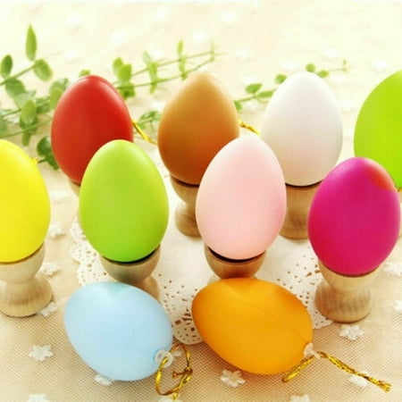 Fancy Easter Eggs - 12Pcs DIY Easter Eggs Pack Of Easter Hunt Eggs Assorted Colours Plastic Gift Party DIY Decorations