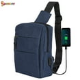 thumbnail image 2 of Spencer Men's Sling Bag Chest Shoulder Backpack Waterproof Crossbody Daypack with USB Charging Port for Outdoor Travel - 8.3*11.4*3.5inch (Blue), 2 of 8
