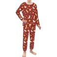 thumbnail image 2 of DISNIMO Red Thanksgiving Cat Pajamas for Kids 7-8 Girls 2 Piece Pjs for Kids Girls Sets Pj Set Long Sleeve and Pants Kids Sleepwear Set Girls Elastic Waist pj Pants for Kids Crew Neck, 2 of 7
