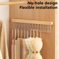 thumbnail image 4 of Telescopic Pull-Out Wardrobe Hanger Hook Rack with 12 U-Shaped Hooks, Space-Saving Underwear & Clothes Storage Organizer for Home Use, Brown, 4 of 7
