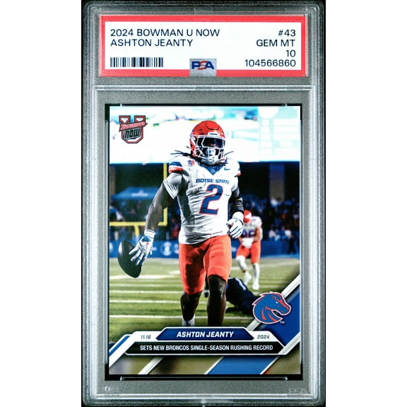 Graded 2024 Topps Bowman U Now Ashton Jeanty #43 Rookie RC Football Card PSA 10 Gem Mint