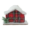 thumbnail image 2 of Northlight 4.25" Classic Plaid Snow Covered Cabin Christmas Ornament - Red, 2 of 5