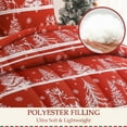 thumbnail image 2 of Exclusivo Mezcla Christmas Queen Size Comforter Set, 3 Pieces Reversible Rust Red Striped Down Alternative Comforter Sets, Printed Christmas Trees Snowflakes Pattern, 2 of 6