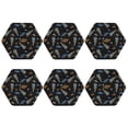 thumbnail image 2 of Pofeuu Space Rocket Print Leather Coasters Set of 6, Round Cups Mugs Mat Pad for Home Kitchen Heat Resistant Drink Coasters,Hexagon, 2 of 7