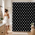 thumbnail image 3 of Polka Dot Shower Curtain Colorful Retro Cute Spot Vintage Fabric Decorative Bathroom Curtains with Hooks,180X180cm, 3 of 4
