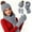 Silver, variant on Knitted Hat Set of 3 Winter Warm Hat with Scarf and Gloves for Women Men, Outdoor Solid Color Knitted Hat Scarf Gloves Kit (Pink)