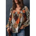 thumbnail image 4 of ABPHQTO Blusa de Mujer Escote Cuadrado Estampado Mixto Verde, 4 of 5