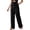 Black, variant on Sngxgn Women's Solid Color Loose Casual Drawstring Elastic Waist Cropped Pants(Beige,S)