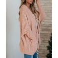 thumbnail image 6 of Sherrylily Women Chunky Popcorn Cardigan Open Front Boyfriend Batwing Fuzzy Knit Coat, 6 of 7