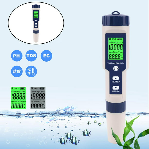 10 en 1 testeur de qualité de l'eau mètre stylo LCD numérique PH