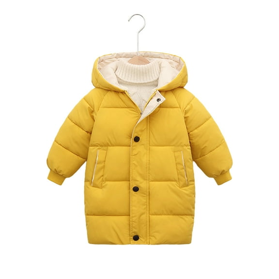 XBASW Kids Toddler Winter Cotton Coat Jacket Medium-Length Puffer down Jacket Thick Windproof Hooded Outwear for Girls Boys 2-10T