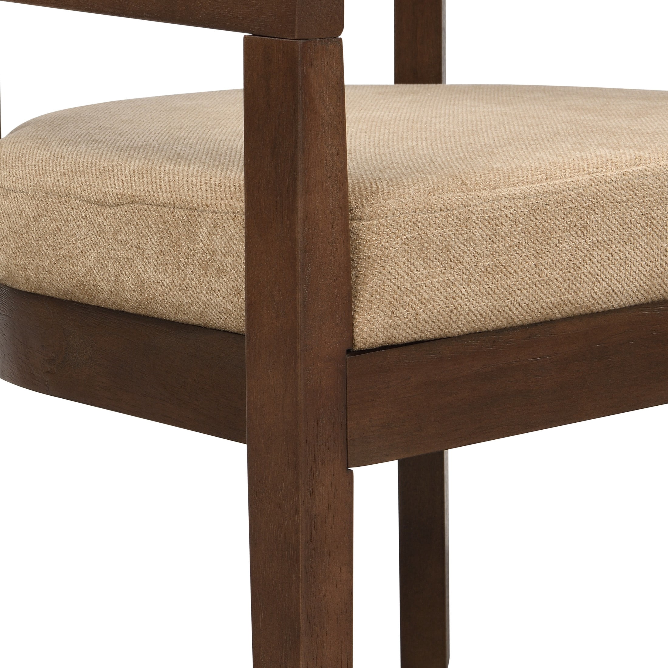 Christopher Knight Home Rattan Curved Back Dining Chairs, Wood Frame with Cushion, Walnut+Light Brown, Set of 2
