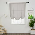 thumbnail image 3 of CUH 1pc Rome Short Door Window Curtain Tie-Up Voile Kitchen Scarf Tulle Cafe Tier Slot Top Sheer Half Window Drape Gray W:31"xL:47", 3 of 8
