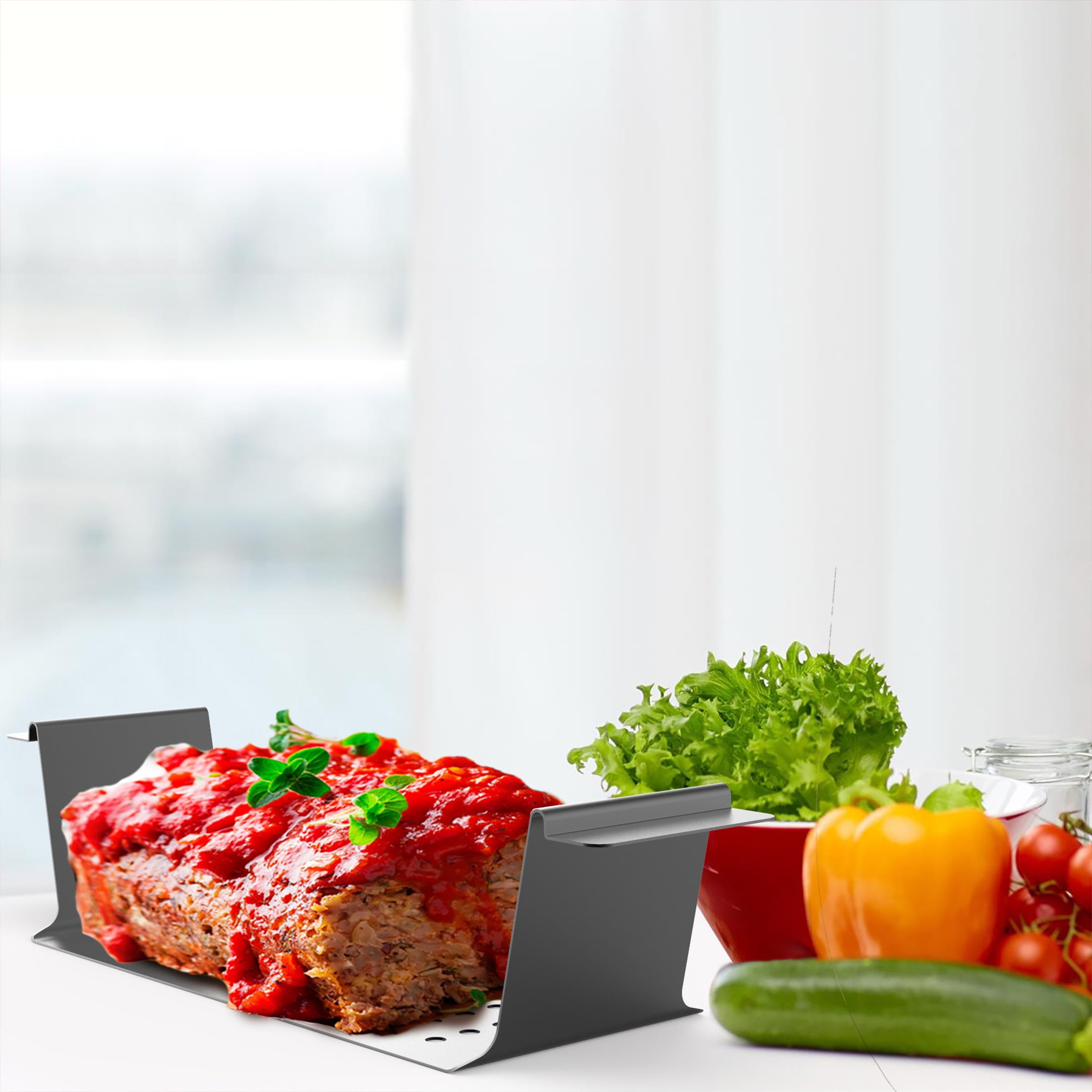  HONGBAKE Meatloaf Pan with Drain Tray, 9 x 5 Loaf Pans with  Insert, Nonstick Meat Loaf for Baking, Reduce the Fat and Kick Up the  Flavor, Champagne Gold: Home & Kitchen