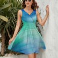 thumbnail image 3 of Green Turquoise Teal Blue Abstract Texture Dress Summer Street Style Dresses Female Sleeveless Printed Sundress, 3 of 7