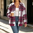 thumbnail image 5 of Perfectbot Women's Plaid Shacket, Button Down Shirt Jacket with Ribbed Hem, Relaxed Fit Fall Outerwear, 5 of 6