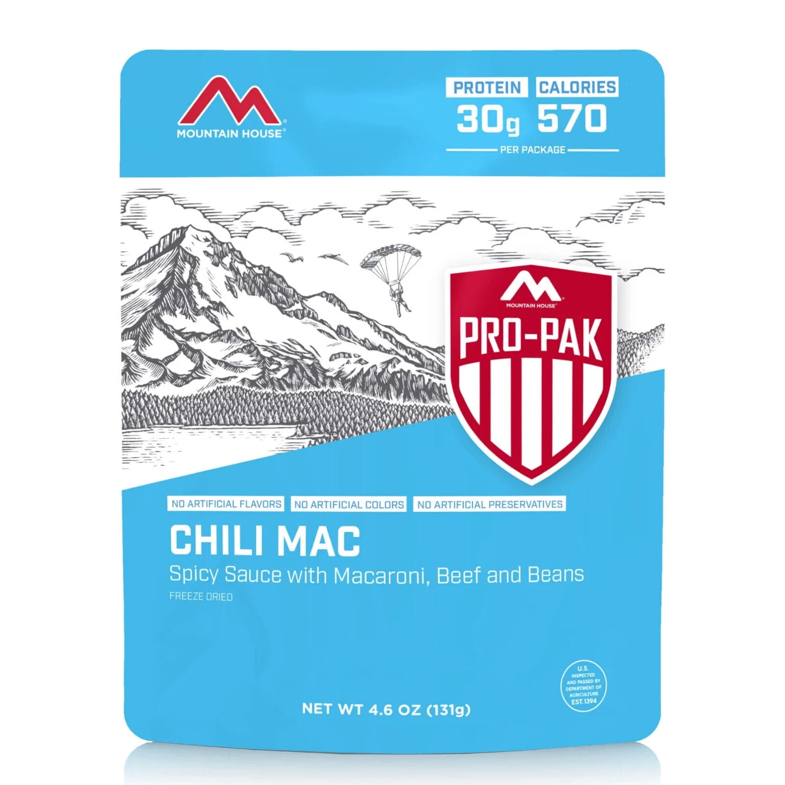 Mountain House Freeze Dried Chili Mac with Beef - Pro-Pak® Emergency Survival Food for Camping, Hiking and Backpacking - 6 Pouches