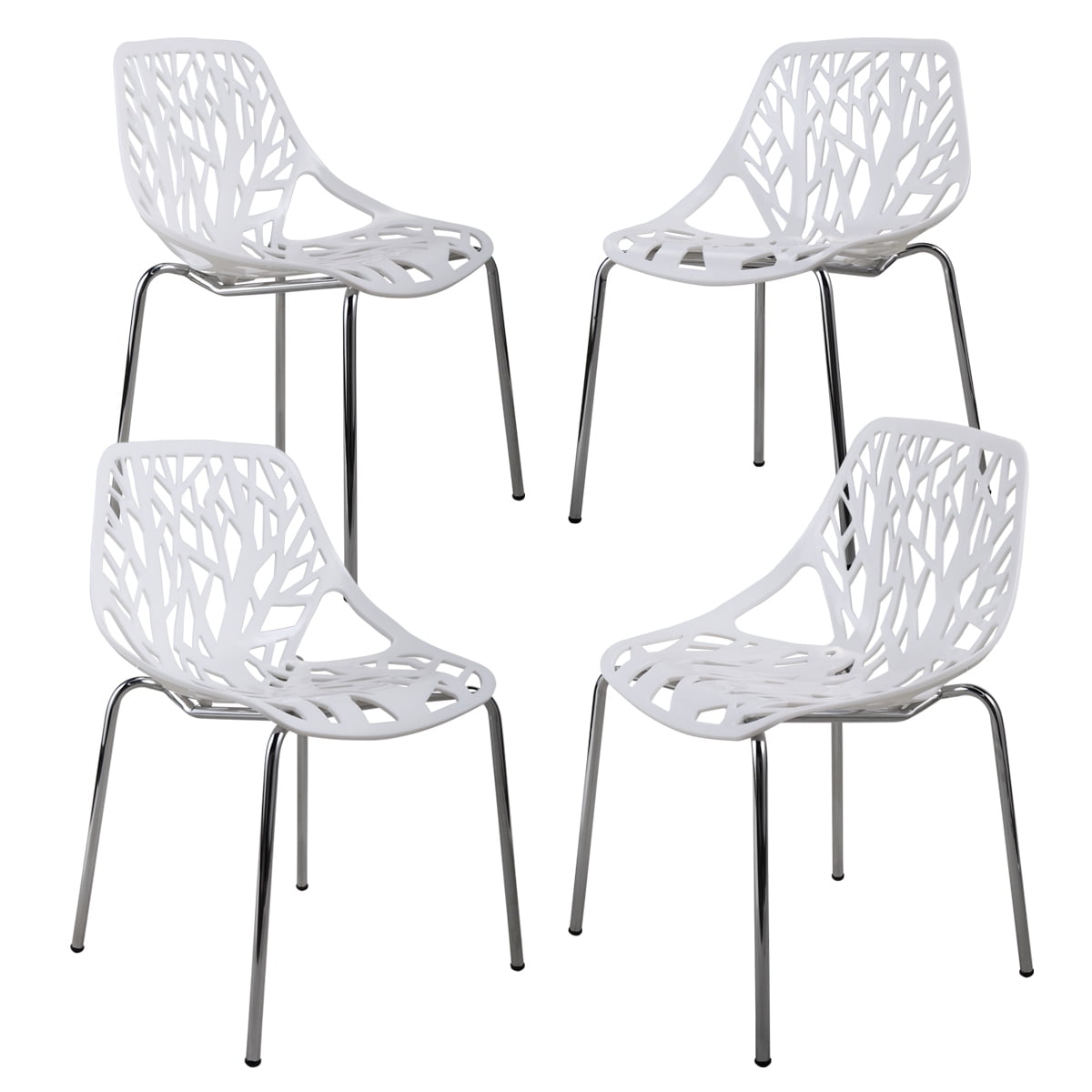 Kepooman 4Pcs Modern Lounge Chair, Living Room Office Seat Chair, White Kepooman 4Pcs Modern Lounge Chair, Living Room Office Seat Chair, White